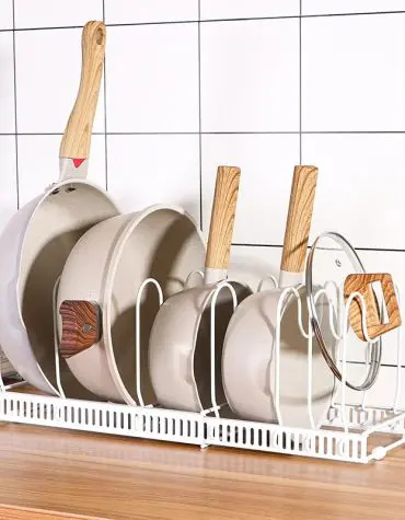 Rak Panci 2in1 Rak Piring Adjustable Organizer Bahan Besi