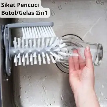 Sikat Pembersih Pencuci Botol Tempel Sistem Vacuum 2in1