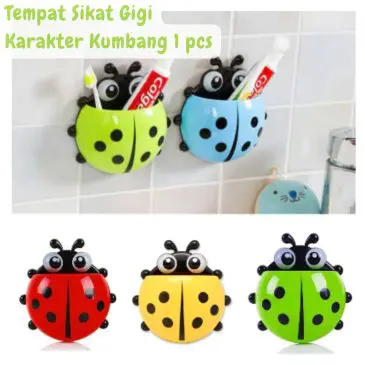 Tempat Sikat Gigi Odol Holder Tempel Karakter Kumbang