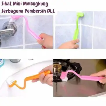 Sikat Mini Melengkung Serbaguna Pembersih Debu Wastafel DLL