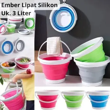 Ember Tempat Air Serbaguna Bahan Silikon Lipat Uk. 3L