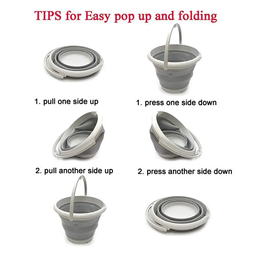 Ember Tempat Air Serbaguna Bahan Silikon Lipat Uk. 5L - Gambar 6