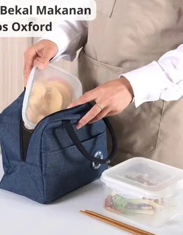 Tas Bekal Makanan Anak Aluminium Foil Tahan Panas Polos Oxford