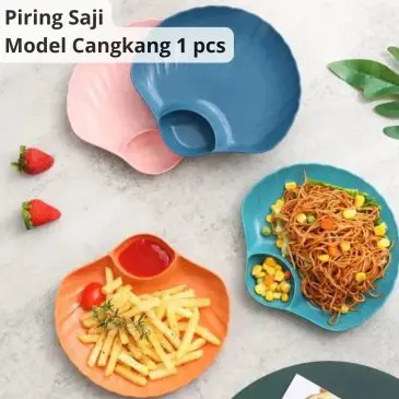 Piring Saji Model Cangkang Kerang Bahan Plastik
