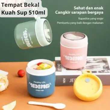 Tempat Bekal Sup Kuah Portable Mogy Anti Tumpah 510ml Free Sendok