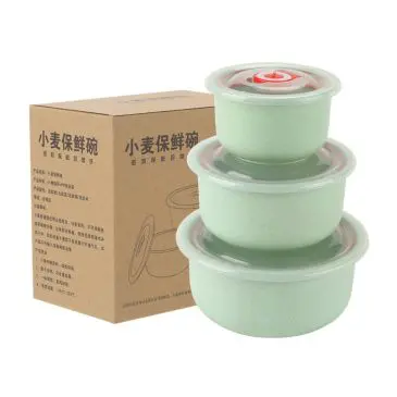 1 Set Isi 3pcs Mangkok Insulasi Tahan Panas Bahan Wheat Straw Food Grade - Gambar 5