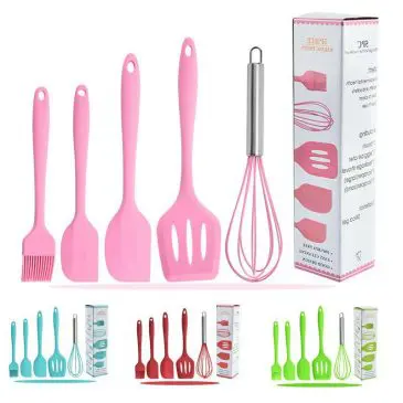 Spatula Masak Bahan Silikon Tahan Panas Set Peralatan Masak 5in1