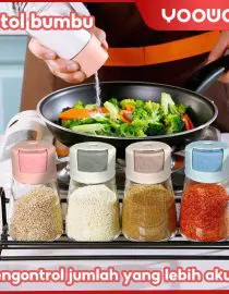 Botol Tempat Bumbu Dapur Kaca Grip Otomatis Serbaguna