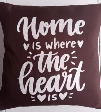 Sarung bantal sofa coklat home is where
