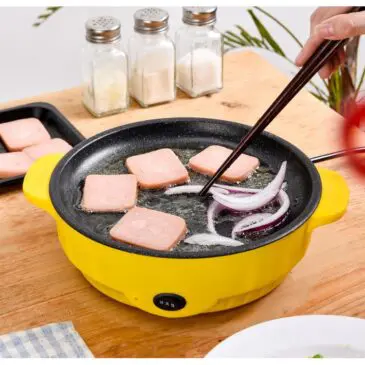 Grill Pan Panggangan Elektrik Multifungsi Bulat 22cm 600Watt - Gambar 2