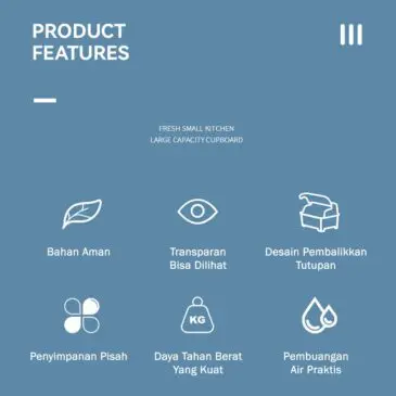 Rak Piring Rain Dengan Tutup dan Nampan Tirisan Air+ Tempat Sendok Bahan Plastik Size 36x27x24cm - Gambar 3