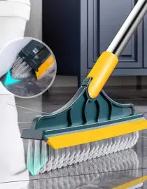 Sikat Lantai 2in1 Dengan Wiper Model Lancip V Gagang Stainless Steel