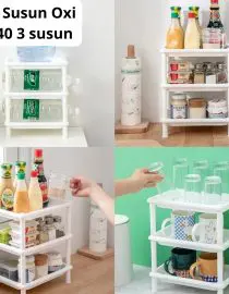 Rak Susun Plastik Oxi S5340 Serbaguna 3 Susun Persegi