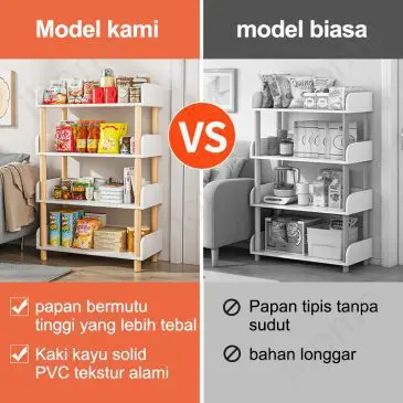 Rak buku multifungsi minimalis 3 susun - Gambar 3