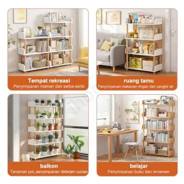 Rak buku multifungsi minimalis 3 susun - Gambar 9