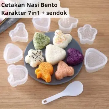 Cetakan Nasi Bento Karakter 7in1 Isi 7pcs Dengan Sendok
