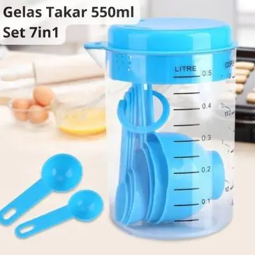 Gelas Takar Serbaguna 500ml Set Sendok Takar 7in1