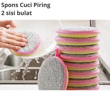Spons cuci piring 2 sisi bulat