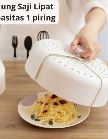 Tudung Saji Lipat Mini Plastik Anti Lembab (Kapasitas 1 Piring)