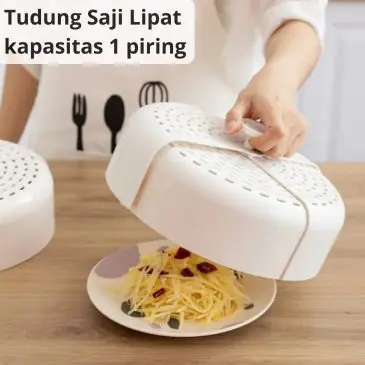 Tudung Saji Lipat Mini Plastik Anti Lembab (Kapasitas 1 Piring)