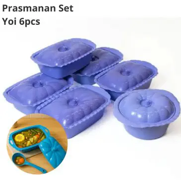 Prasmanan Set Yoi Tempat Lauk Plastik Basi Persegi 5pcs + Basi Bulat 1pcs