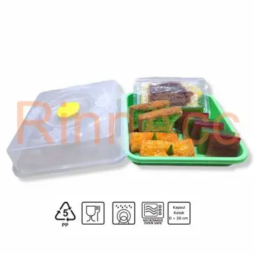 Tempat Penyimpanan Kue Plastik Model Kotak Tipe SR01