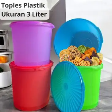 Toples Plastik Tempat Kerupuk & Makanan Serbaguna 3L