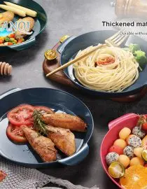 Piring Saji Anqi Bulat Bahan Plastik