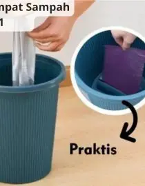 Tempat Sampah 2in1 Dengan Dispenser Tempat Kantong Sampah Bahan Plastik