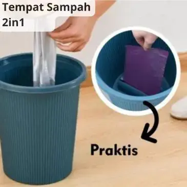 Tempat Sampah 2in1 Dengan Dispenser Tempat Kantong Sampah Bahan Plastik