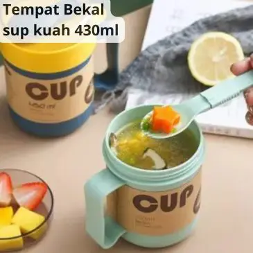 Tempat Bekal Sup Kuah Portable Milea Anti Tumpah 430ml Free Sendok