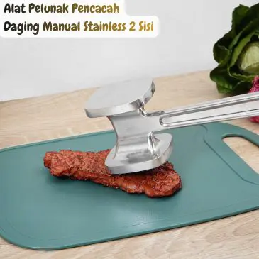 Alat Pelunak Pencacah dan Pelembut Daging Manual Stainless Steel 2 Sisi