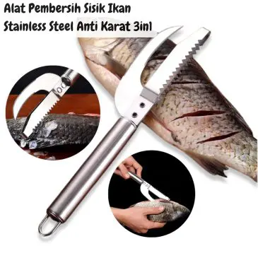 Alat Pembersih Sisik Ikan Bahan Stainless Steel Anti Karat 3in1