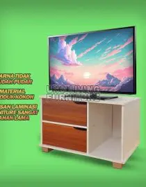 Meja tv Serbaguna 80,papan, perlu dirakit, 2 laci Scandinavian