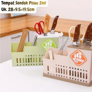 Tempat Sendok 2in1 Tempat Pisau Oxi Dengan Tray Size 28x9.5x19.5cm