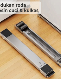 Dudukan Kaki Mesin Cuci dan Kulkas Bahan Metal Kapasitas 150kg Dengan Roda Bisa Disesuaikan