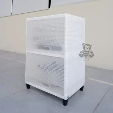 Rak Piring Club Susun 2 Pintu Bahan Plastik Size 45x32x65cm - Gambar 3