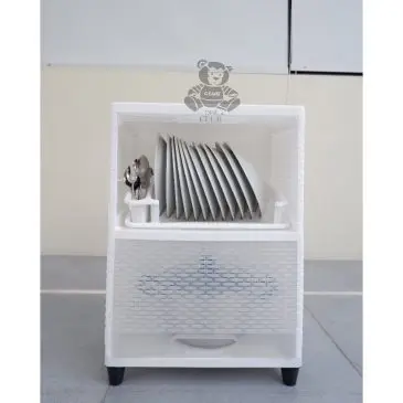 Rak Piring Club Susun 2 Pintu Bahan Plastik Size 45x32x65cm - Gambar 2