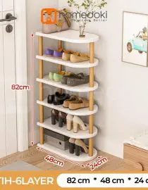 Rak Sepatu Kayu 6 Layer