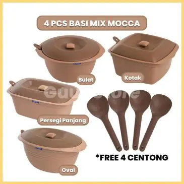 1 Set 4pcs Prasmanan Set Galaxy Series Tempat Lauk Plastik - Gambar 3
