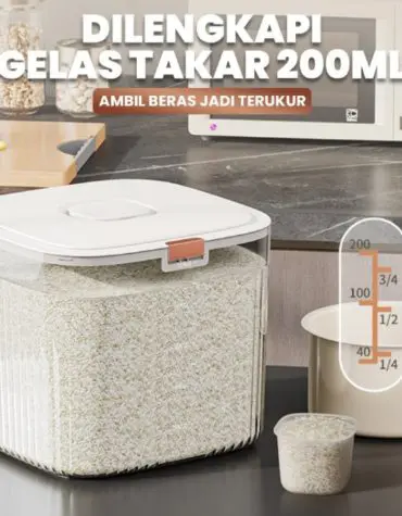 Dispenser Beras Tempat Penyimpanan Beras Shabby Serbaguna 15kg