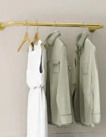 Tiang Gantungan Pakaian Dinding Anti Karat Tahan Beban 20-30kg Uk. 100x30cm