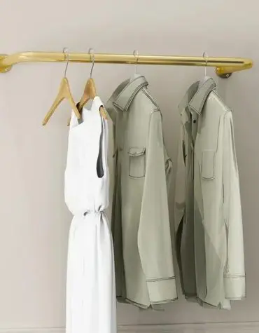 Tiang Gantungan Pakaian Dinding Anti Karat Tahan Beban 20-30kg Uk. 100x30cm