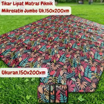 Tikar Lipat Matras Piknik Mikrosatin Jumbo Uk.150x200xm