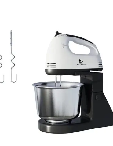 Han River Stand Mixer Elektrik 7 Speed 180watt Alat Pengaduk Pembuat Kue + Mangkok Stainless Steel