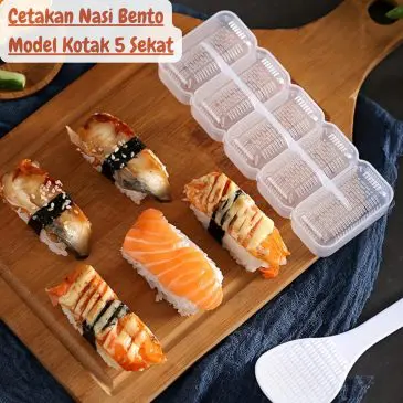 Cetakan Nasi Bento Model Kotak 5 Sekat