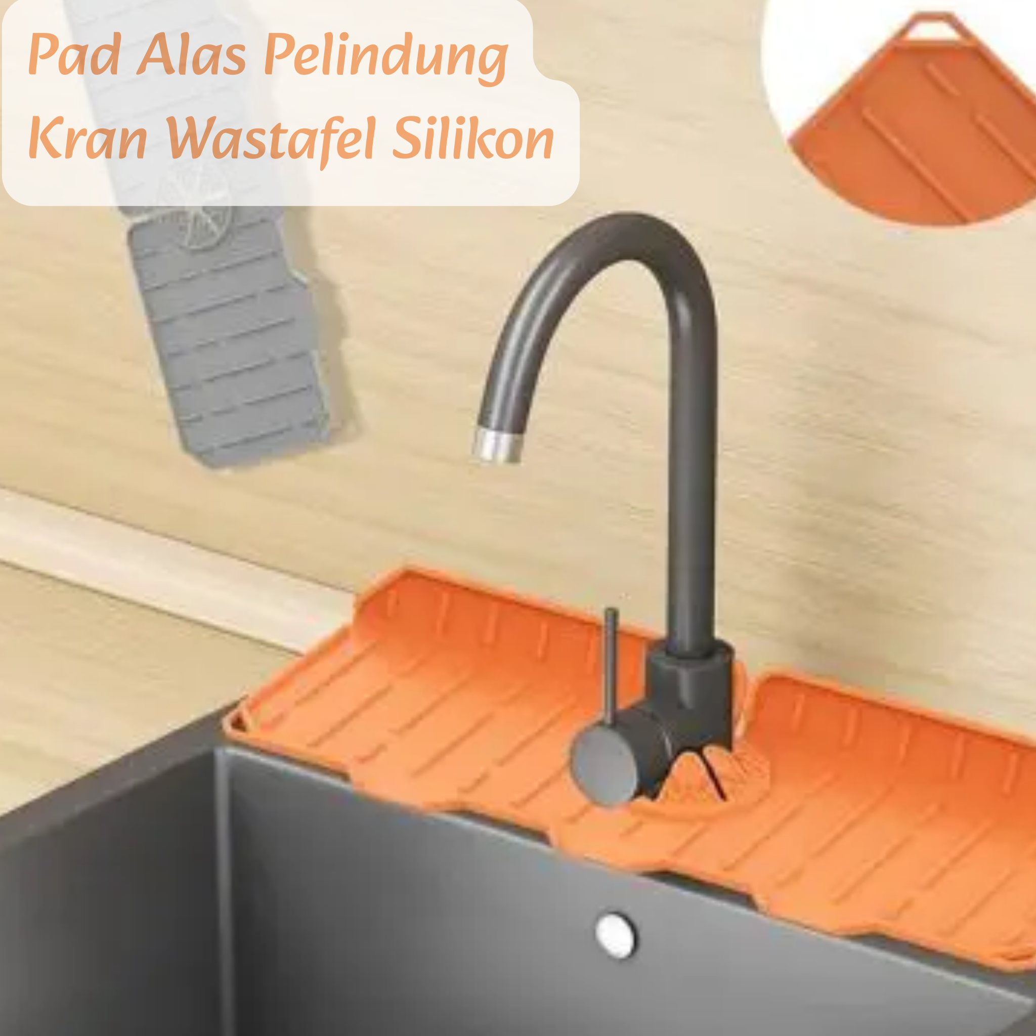 Pad Alas Pelindung Kran Wastafel Bahan Silikon Anti Jamur Size 36x13.5x0.6cm