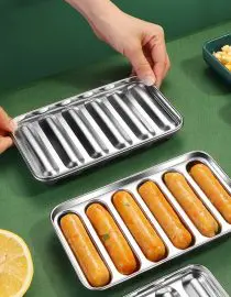 Cetakan Sosis Cetakan Hot Dog Stainless Steel DIY 6 Sekat