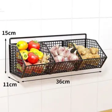 Rak Tempat Rempah Dapur Hobby 3 Sekat Bahan Besi - Gambar 2