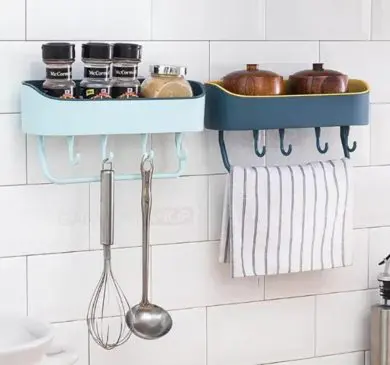 Rak Kamar Mandi Gufi Plastik Tempel Dengan Hook Gantungan - Gambar 2